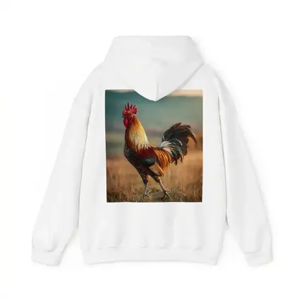 Rooster Standing in Golden Field Landscape