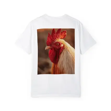 Golden Rooster Portrait Warm Bokeh Background