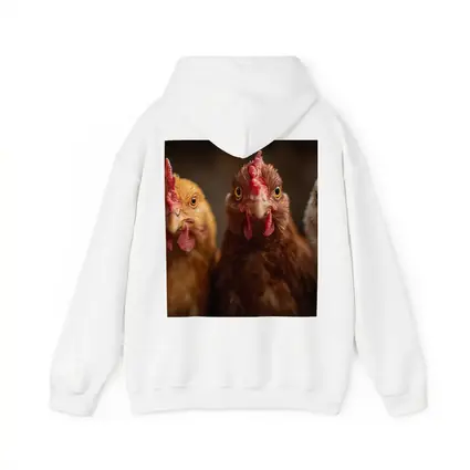 Three Chickens Close Up Farm Portrait