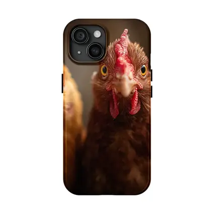 Three Chickens Close Up Farm Portrait