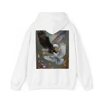 Bald Eagle and White Dove Flying Together