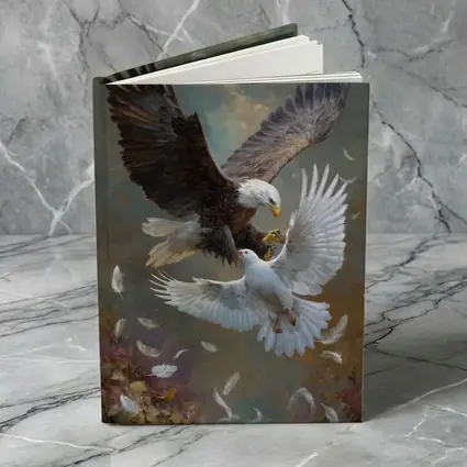 Bald Eagle and White Dove Flying Together