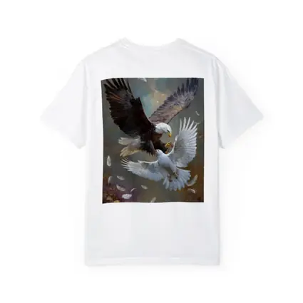 Bald Eagle and White Dove Flying Together