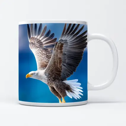 Bald Eagle Flying Over Blue Sky