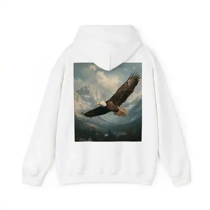 Bald Eagle Flying Over Mountain Landscape