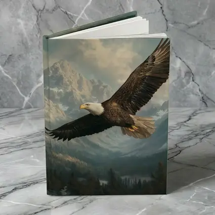 Bald Eagle Flying Over Mountain Landscape