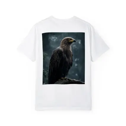 Eagle Perched On Branch In Heavy Rain