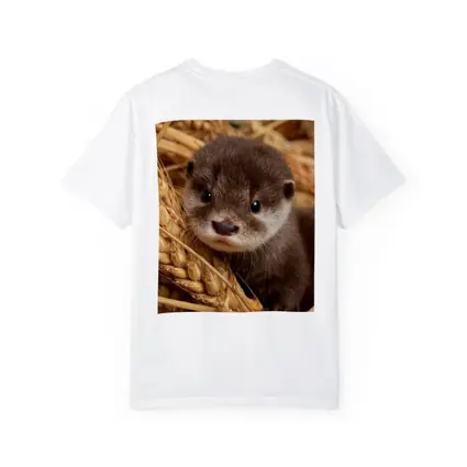 Baby Otter Pup Among Golden Wheat Stalks