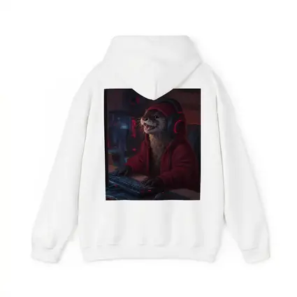 Otter Gamer Red Hoodie Gaming Setup