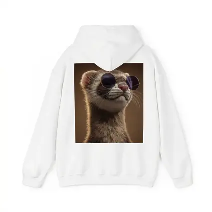 Cool Ferret Wearing Sunglasses Brown Background