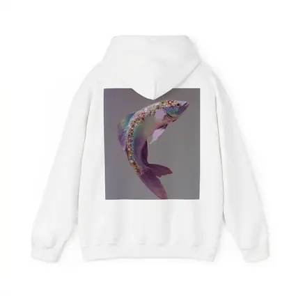 Jeweled Fish Leaping Purple Gray Background
