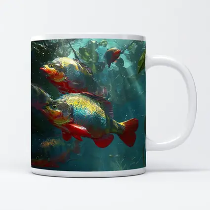 Colorful Piranha Fish Underwater River Scene