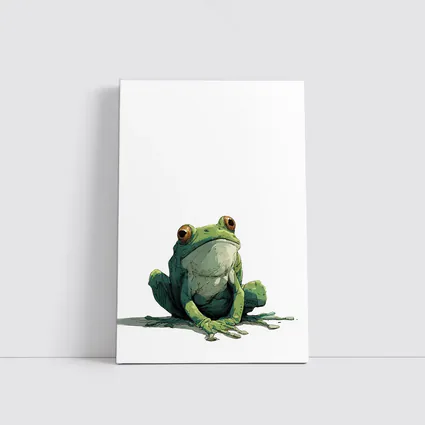 Green Tree Frog Sitting White Background Illustration