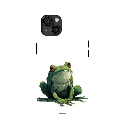 Green Tree Frog Sitting White Background Illustration