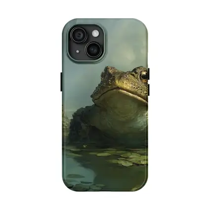 Three Toads Resting In Misty Swamp