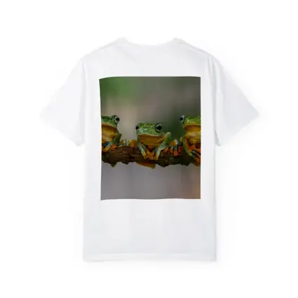 Three Green Tree Frogs On Branch