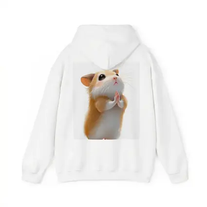 Praying Hamster Cute Animal White Background