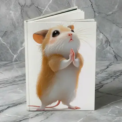 Praying Hamster Cute Animal White Background