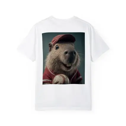 Capybara Baseball Player Wearing Red Uniform