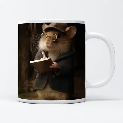 Scholarly Mouse With Book Dark Forest