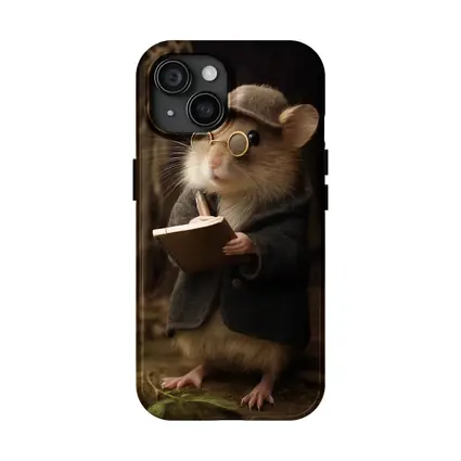 Scholarly Mouse With Book Dark Forest