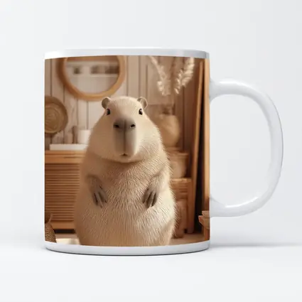 Capybara Standing In Cozy Boho Interior