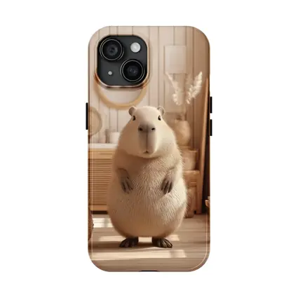 Capybara Standing In Cozy Boho Interior