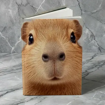 Capybara Close Up Portrait Gray Background