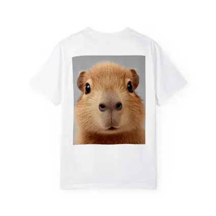 Capybara Close Up Portrait Gray Background