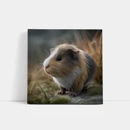 Guinea Pig Close Up Outdoor Grass Setting