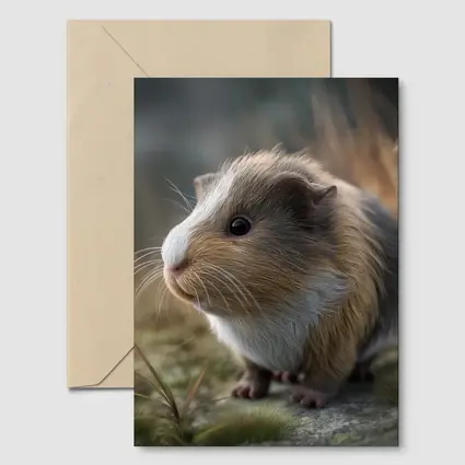 Guinea Pig Close Up Outdoor Grass Setting