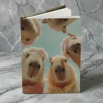 Cute Capybaras In Floral Outfits Sky