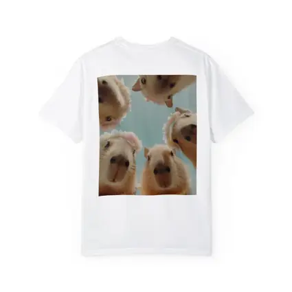 Cute Capybaras In Floral Outfits Sky