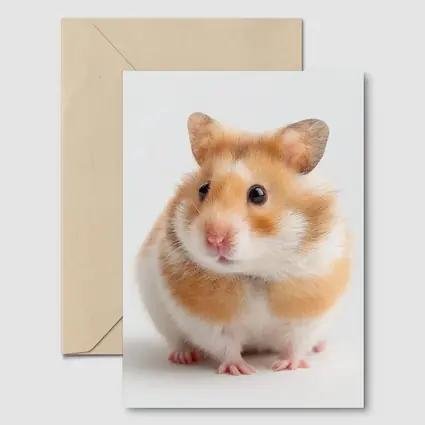Fluffy Syrian Hamster On White Background