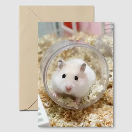 White Hamster Sitting Inside Clear Ball