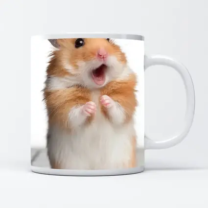 Surprised Hamster Standing On Keyboard White