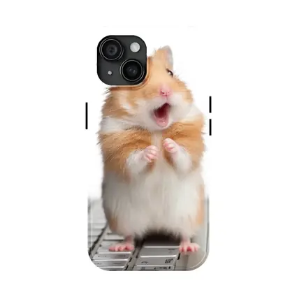 Surprised Hamster Standing On Keyboard White