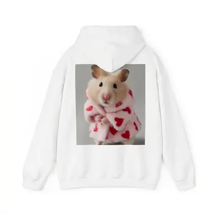 Cute Hamster Wearing Pink Heart Robe