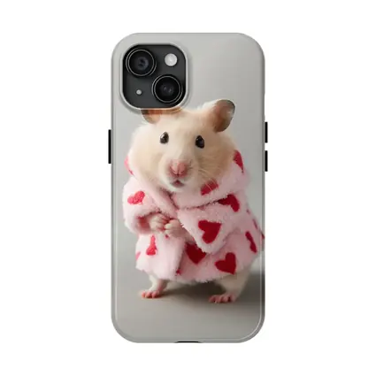 Cute Hamster Wearing Pink Heart Robe