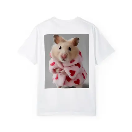 Cute Hamster Wearing Pink Heart Robe