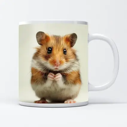 Syrian Hamster Portrait On White Background