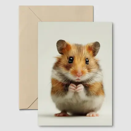 Syrian Hamster Portrait On White Background