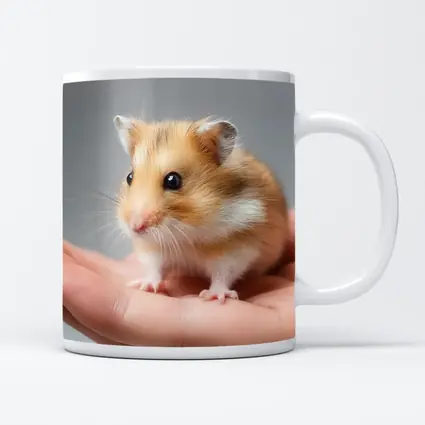 Cute Hamster Sitting On Human Hand