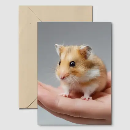 Cute Hamster Sitting On Human Hand