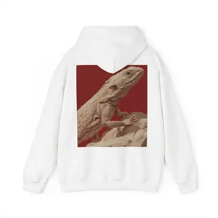 Bearded Dragon Lizard On Red Background