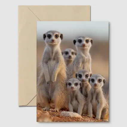 Meerkat Family Group Desert Sandy Landscape