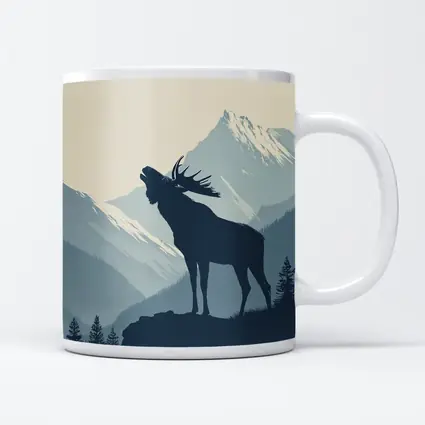 Moose Silhouette Howling Mountain Forest Landscape
