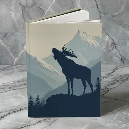 Moose Silhouette Howling Mountain Forest Landscape