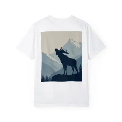 Moose Silhouette Howling Mountain Forest Landscape