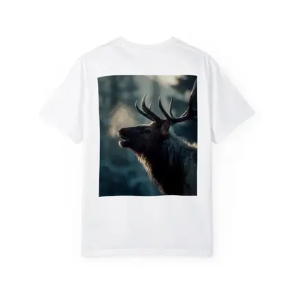 Bull Elk Bugling In Misty Winter Forest